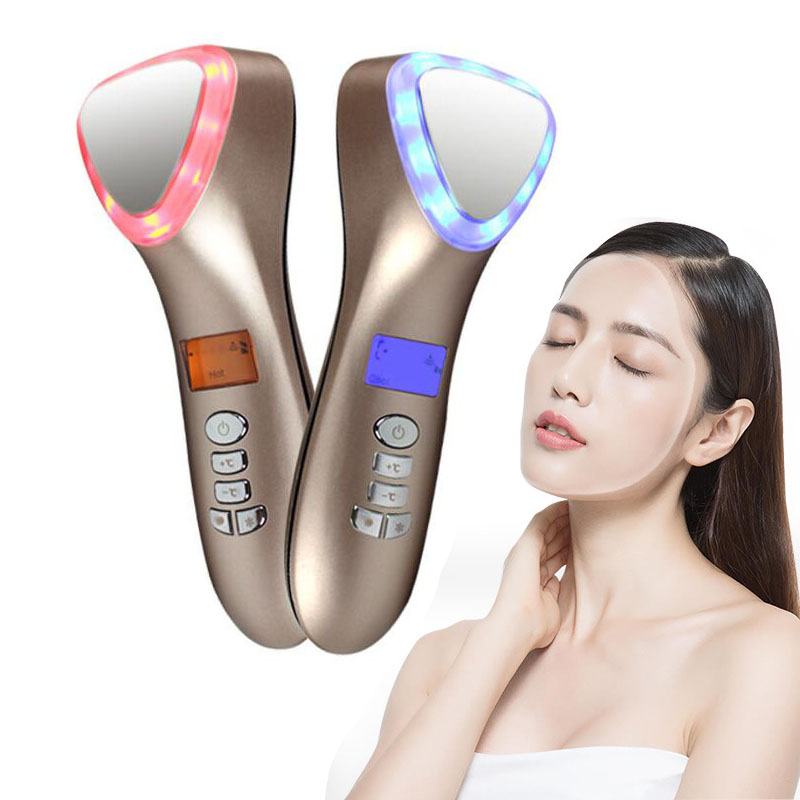 D002 Ice and Heat With Vibration Function Face Massager